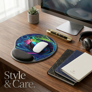 Neon Circuit Pulse – Futuristic Gaming Gel Mouse Pad