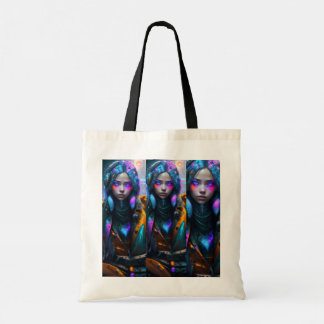 Neon City Girl Tote Bag