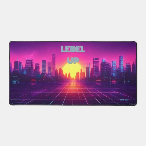 Neon City Twilight Desk Mat