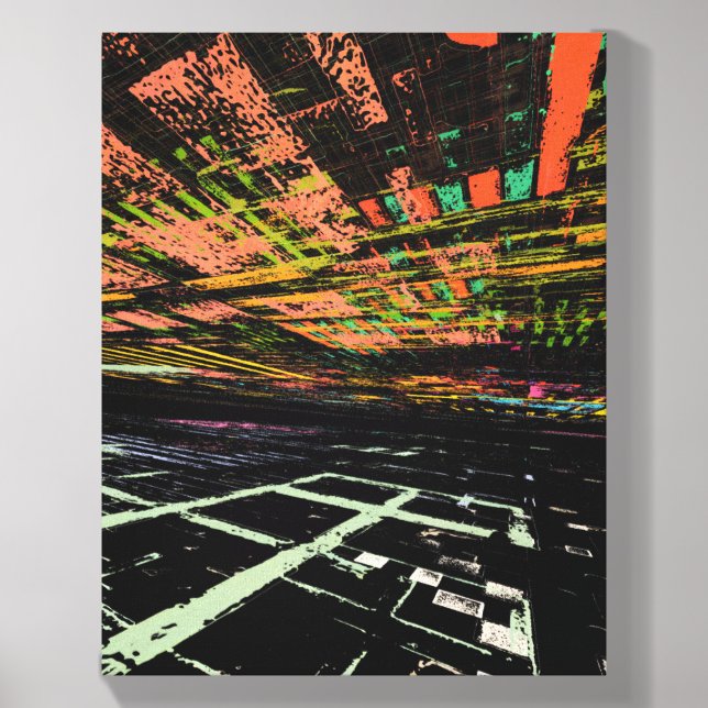 Neon Cityscape Grid Canvas Photo Tile (Front Set)