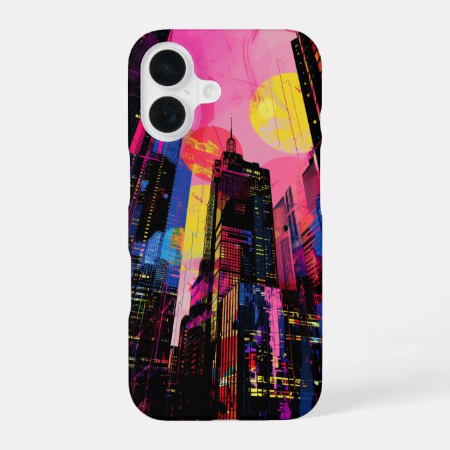 Neon Cityscape iPhone Case (Back)