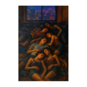 Neon Cityscape Sleep Art Moody Group Portrait