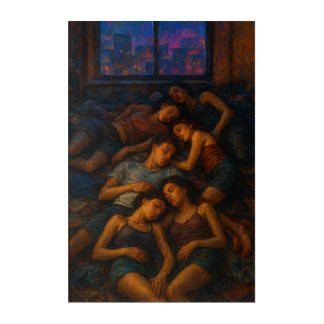 Neon Cityscape Sleep Art | Moody Group Portrait