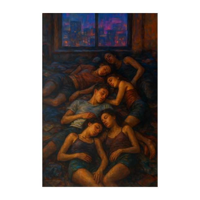 Neon Cityscape Sleep Art | Moody Group Portrait (Front)