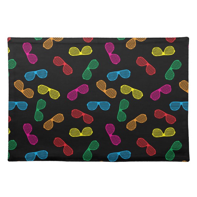 Neon Classic Sunglasses Pattern Cloth Placemat (Front)