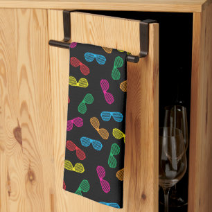 Neon Classic Sunglasses Pattern Kitchen Towel