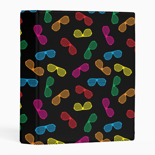 Neon Classic Sunglasses Pattern Mini Binder (Front/Spine)