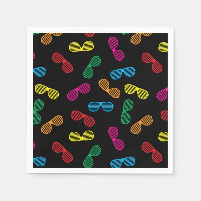 Neon Classic Sunglasses Pattern Napkins (Front)