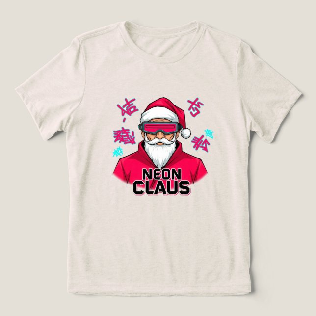 Neon Claus Tri-Blend Shirt (Design Front)
