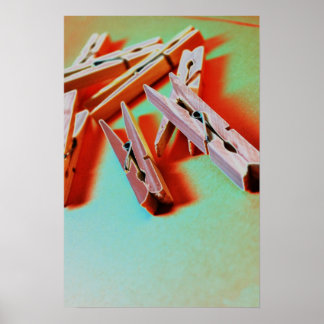 neon clothespins poster