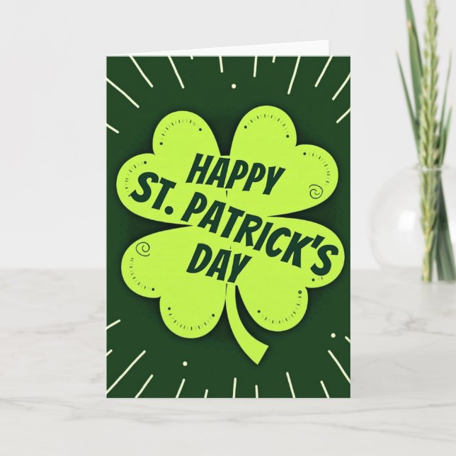 Neon Clover Luck Card (Front)