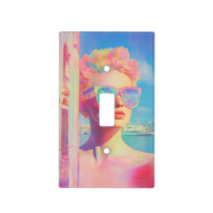Neon Coastal Beauty with Sunglasses Light Switch Cover
