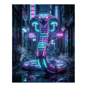Neon Cobra Cyber Alley Poster