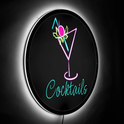 Neon Cocktails Handdrawn Drink LED Sign