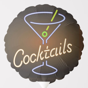 Neon Cocktails Sign Balloon
