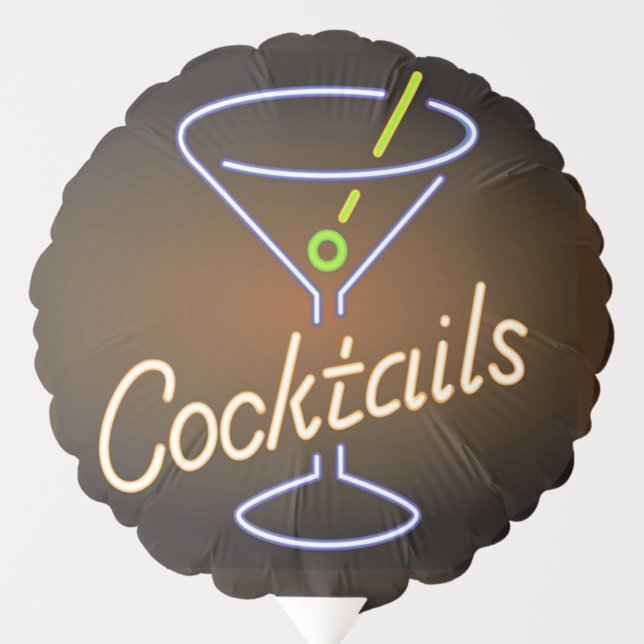 Neon Cocktails Sign Balloon (Front)