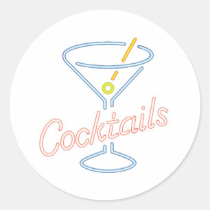 Neon Cocktails Sign Stickers