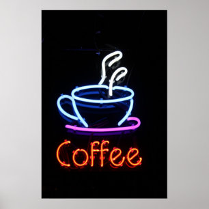 Neon Coffee Sign on Black