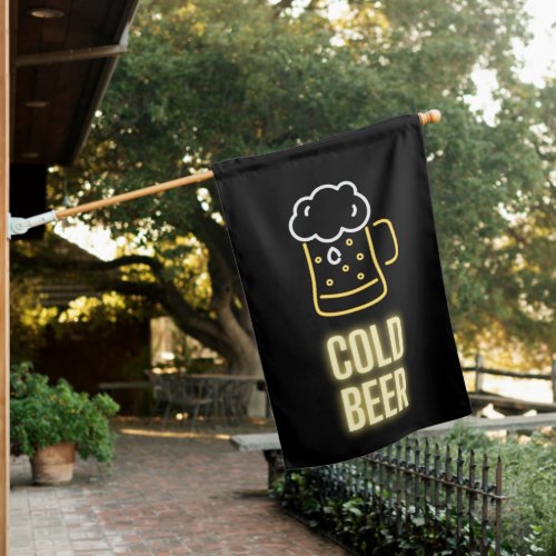 Neon Cold Beer Mug Outdoor Flag
