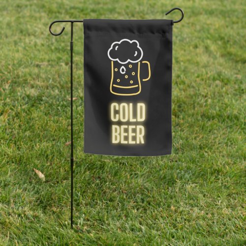 Neon Cold Beer Mug Outdoor Garden Flag