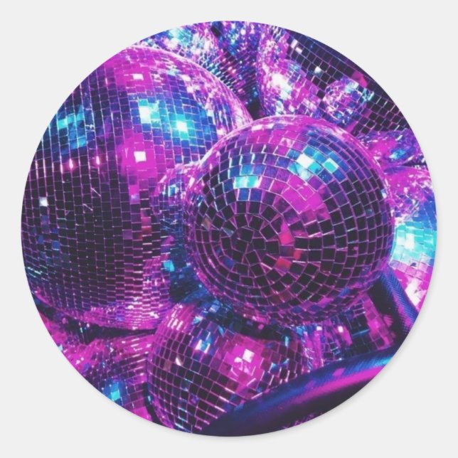 Neon Color Disco Ball Sticker (Front)