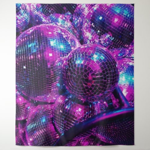 Neon Color Disco Ball Tapestry