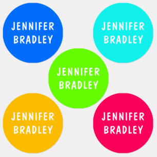 Neon Color Personalized Kids School Name Labels