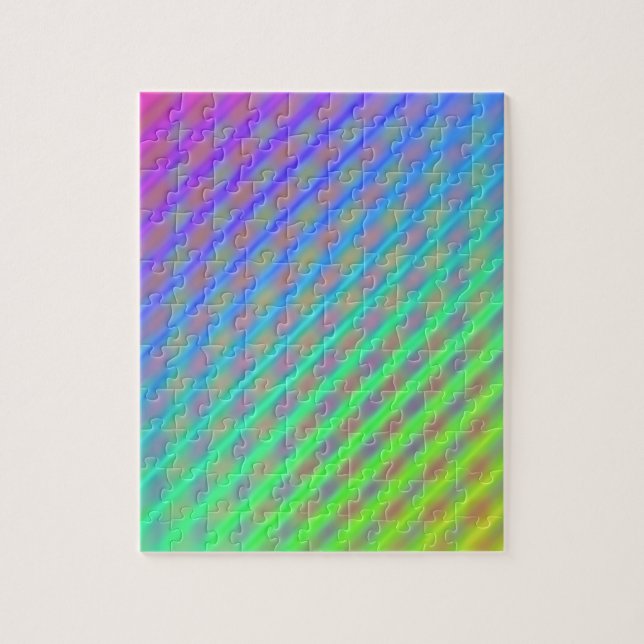 Neon Color Striped Pattern Jigsaw Puzzle (Vertical)