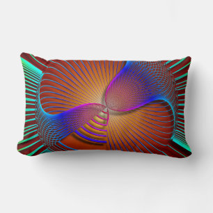 Neon Color Swirls Throw Pillow