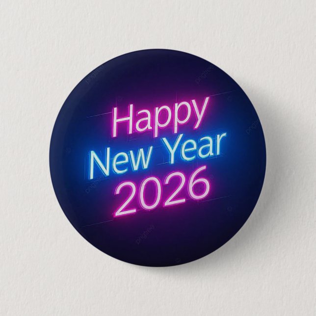 Neon Colored 2026 Year Badge Button (Front)