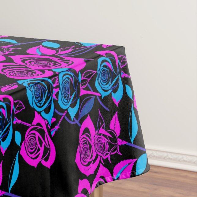 Neon Colored Roses Tablecloth (In Situ)