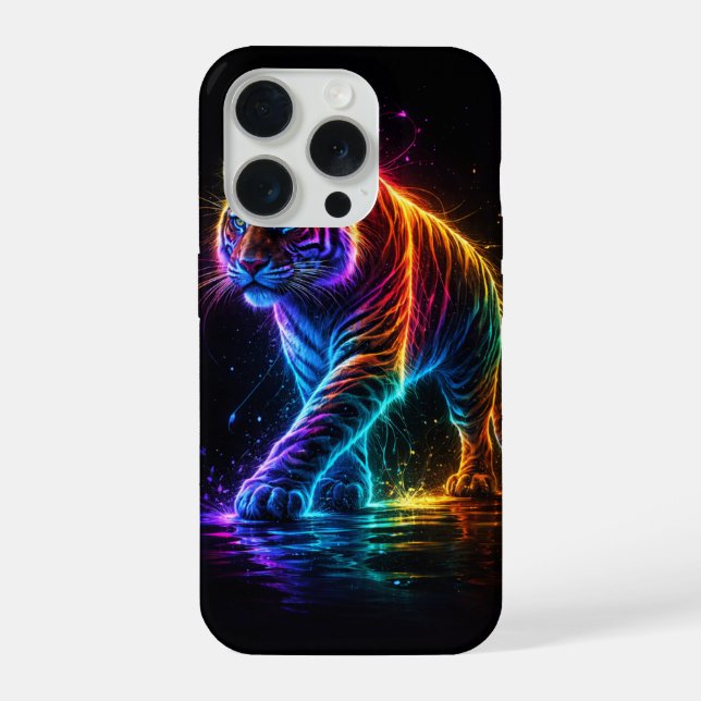 Neon-colored Tiger iPhone Case (Back)
