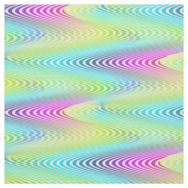 Neon Colored Waves Stripes seamless pattern Fabric (Swatch)