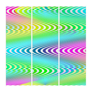 Neon Colored Waves Stripes seamless pattern Triptych