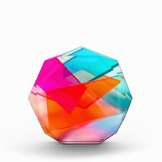 Neon Colorful Abstract Geometric Glass Panels Acrylic Award