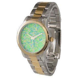 Neon Colorful Acid Trip Groovy Abstract Marble Art Watch