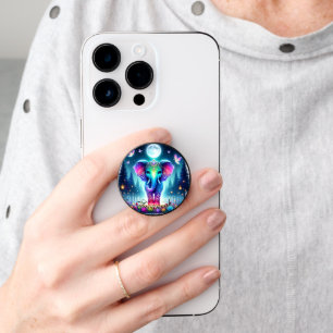Neon Colorful Holographic Decorated Elephant   PopSocket