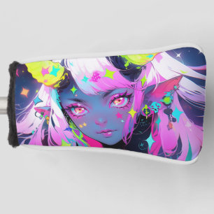 Neon Colorful Kawaii Demon Anime Girl Golf Head Cover