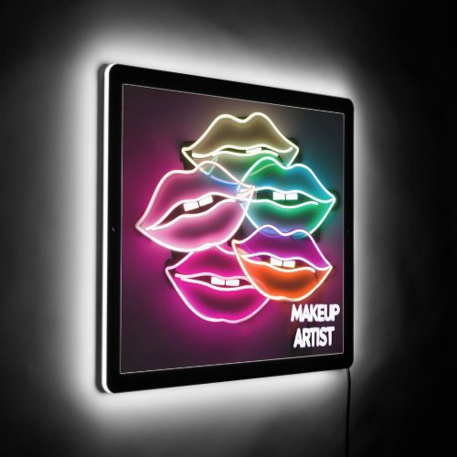 Neon Colorful Light Lips Makeup Artist LED Sign