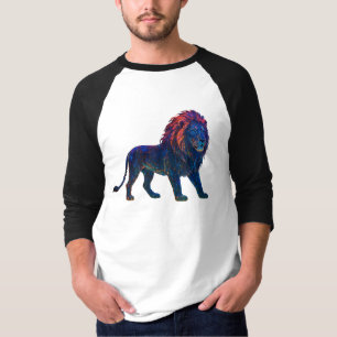 Neon Colorful Lion Art T-Shirt