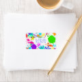 Neon Colorful Paint Splatter Label | Zazzle