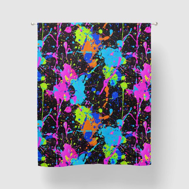 Neon Colorful Pattern Blackout Curtains (Front)