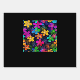 Neon Colorful Pattern - Whimsigoth Cottagecore Blu Sign