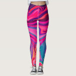 Neon Colorful Pink Blue Liquid Marble Abstract Leggings<br><div class="desc">Neon Colorful Pink Blue Purple Liquid Marble Abstract Design</div>