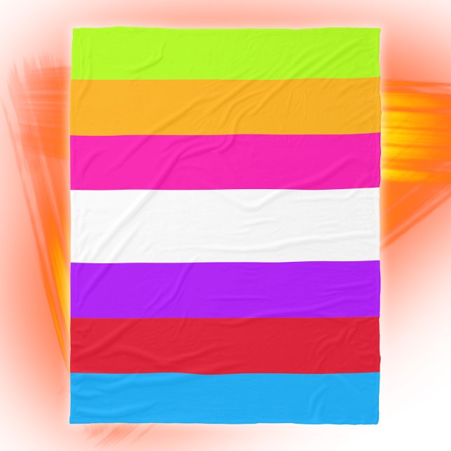 Neon Colorful Stripes |  Fleece Blanket (Creator Uploaded)
