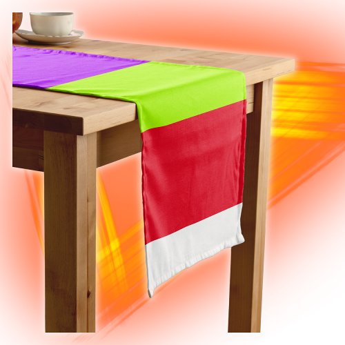 Neon Colorful Stripes   Short Table Runner