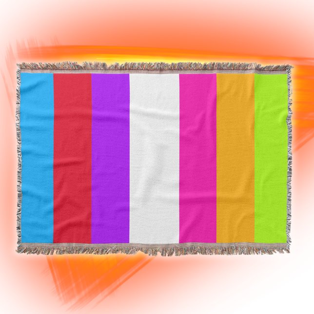 Neon Colorful Stripes |  Throw Blanket (Creator Uploaded)