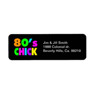 Neon Colors 80's Chick Label