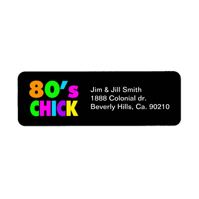 Neon Colors 80's Chick Label (Front)