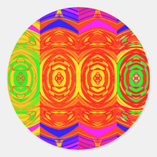 Neon Colors Abstract Pattern Classic Round Sticker